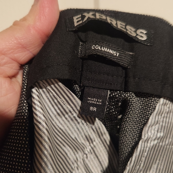 Express Columnist Barely Boot Gray Polka Dot Work Office Pants Size 8 - Picture 4 of 6